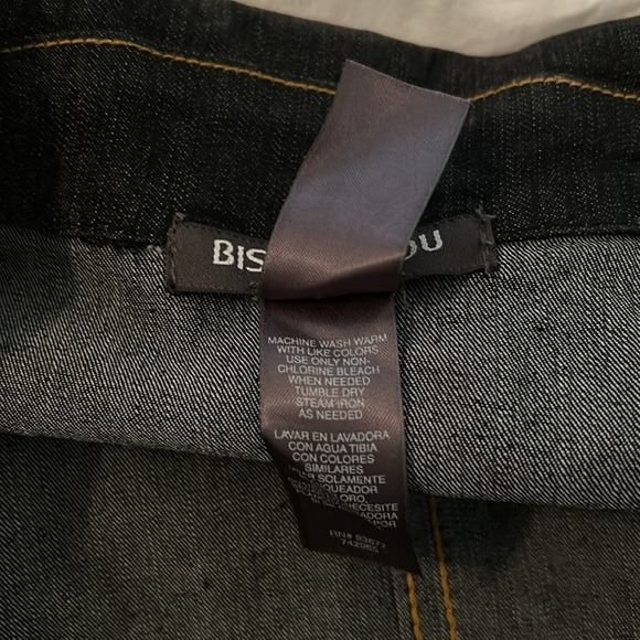 Bisou Bisou Dark Denim Unlined Button Trench Coat SZ M - Picture 6 of 6